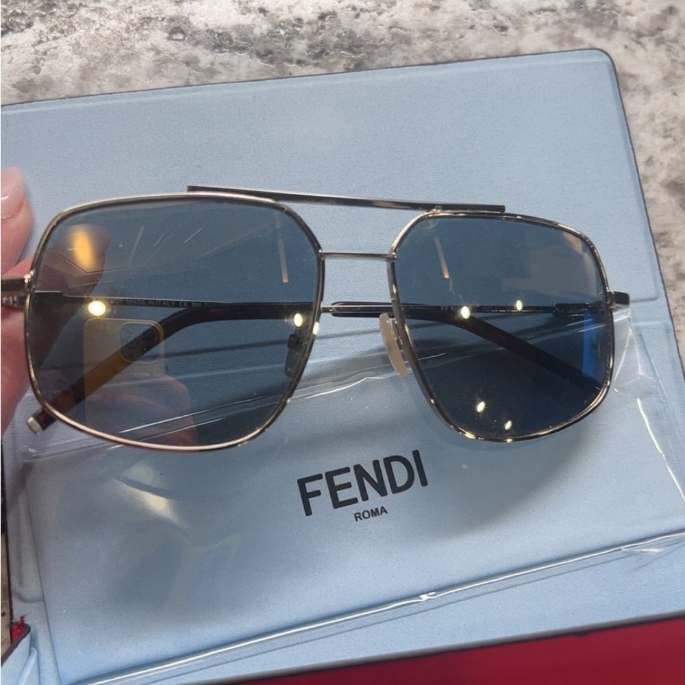 Stylish Square FENDI Sunglasses with Red Case